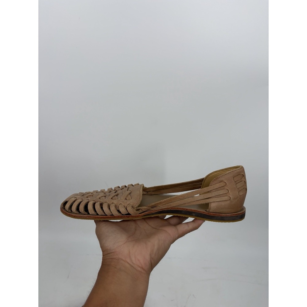 Nisolo Huarache Shoes Women's 9.5 Tan Leather Woven Flats Sandals Loafers - Picture 9 of 10
